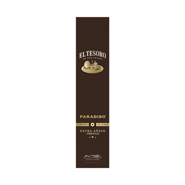 El Tesoro Tequila Extra Anejo Paradiso 5 Yr 80 - 750ML - Front Label