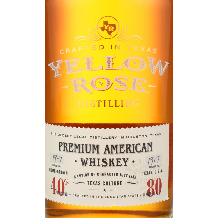Yellow Rose Distilling Premium American Whiskey 80 - 750ML - Front Label