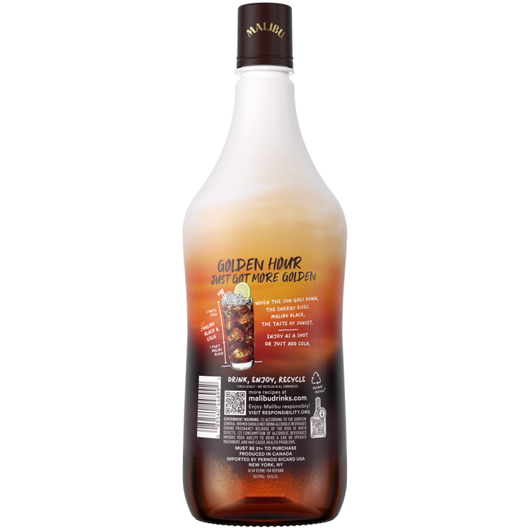 Malibu Coconut Flavored Rum Black 70 - 1.75L