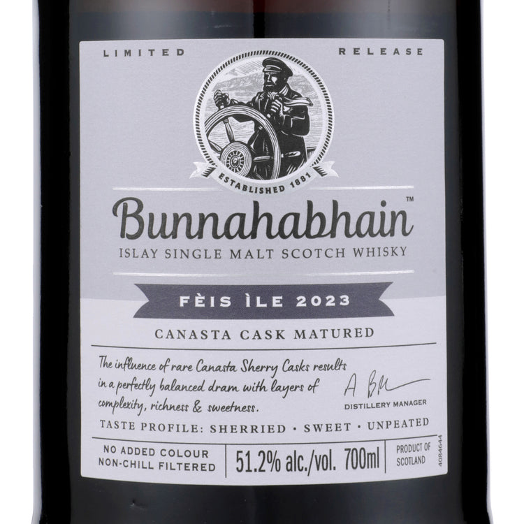 Bunnahabhain Single Malt Scotch Feis Ile 2023 Canasta Cask Matured Lim - 700ML - Front Label
