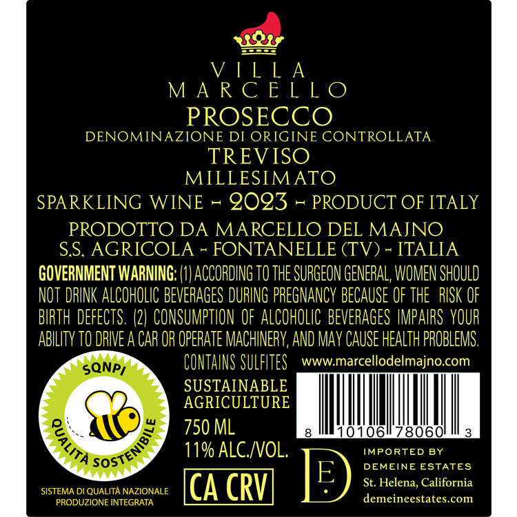 Villa Marcello Prosecco Treviso Brut Millesimato - 750ML