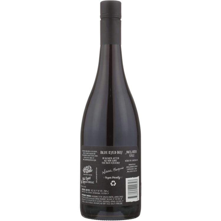 Mollydooker Shiraz Blue Eyed Boy South Australia 2022 - 750ML - Back