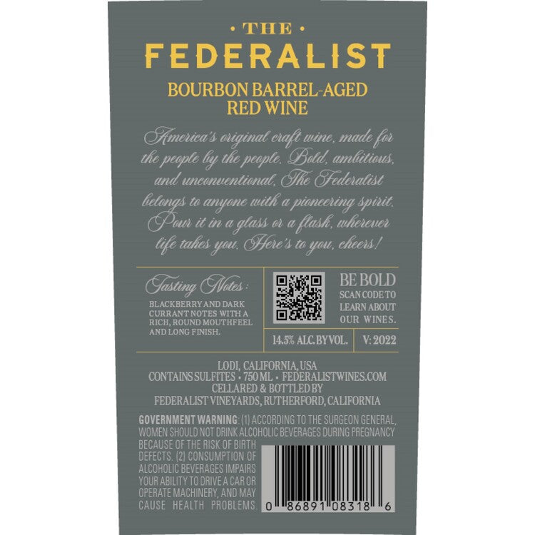 The Federalist Red Blend Aged In Bourbon Barrels For 6 Months Mendocin - 750ML