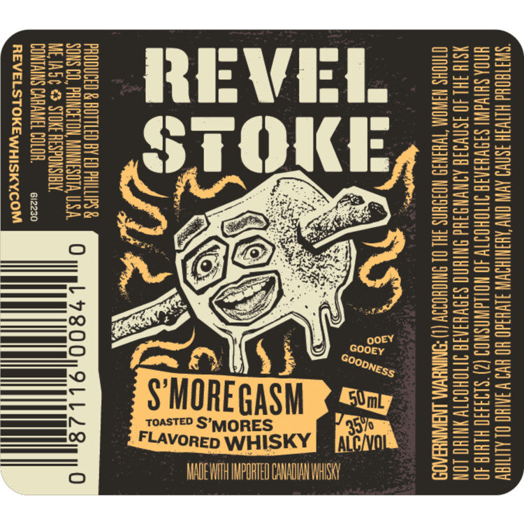Revel Stoke S'Moregasm Toasted S'Mores Flavored Whisky 70 - 50ML - Front Label