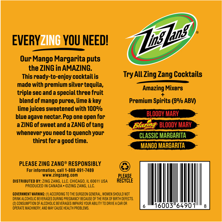 Zing Zang Mango Margarita 18 - 12 Z