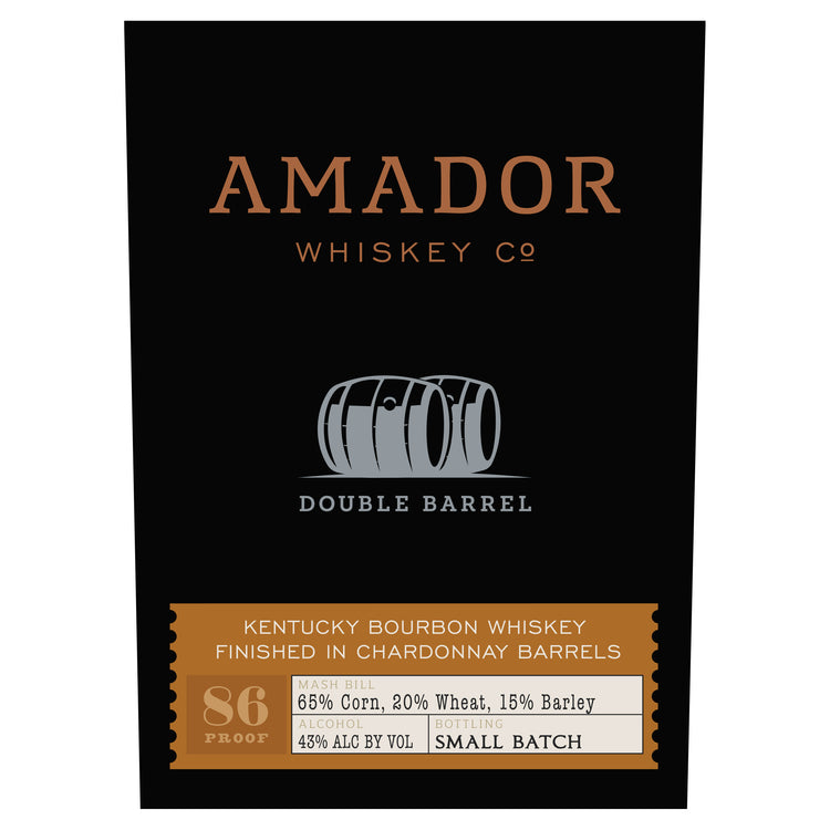 Amador Whiskey Co. Bourbon Double Barrel Chardonnay Barrel Finished 86 - 750ML