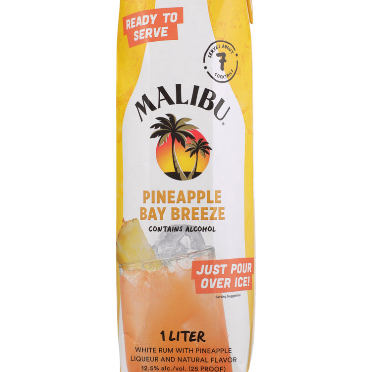 Malibu Pineapple Bay Breeze Cocktails 25 - 1.0L - Front Label