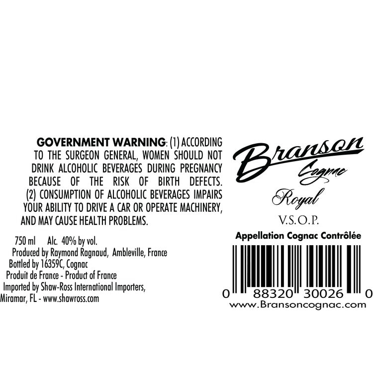 Branson Cognac Royal Vsop 80 - 750ML