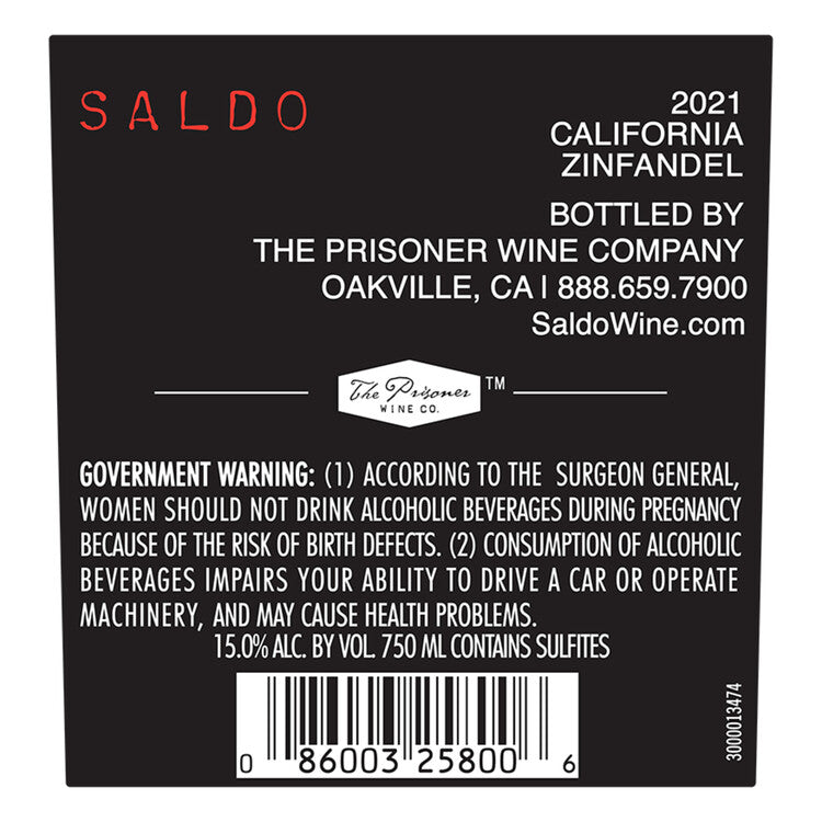 Saldo Zinfandel California 2023 - 750ML