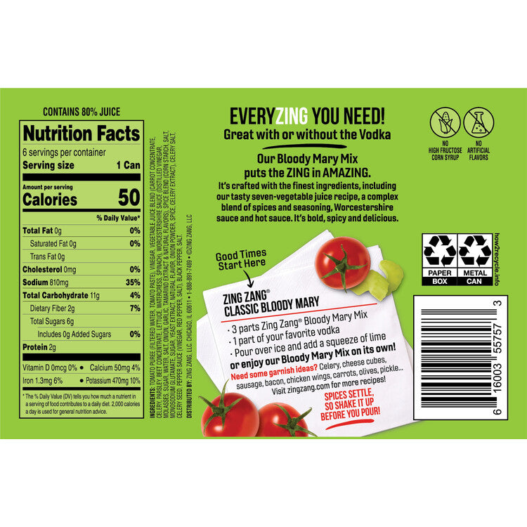 Zing Zang Bloody Mary Mix - 7.5 Z