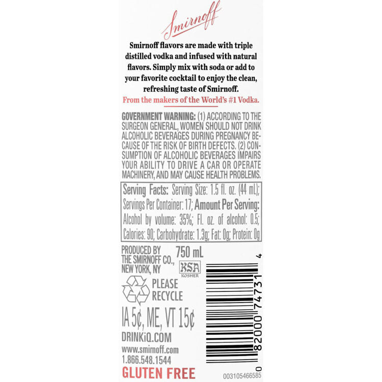 Smirnoff Pineapple Flavored Vodka 60 - 750ML