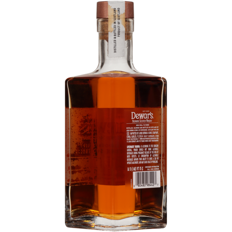 Dewar's Blended Scotch Double Double Aged 32 Yr 92 - 375ML - Back