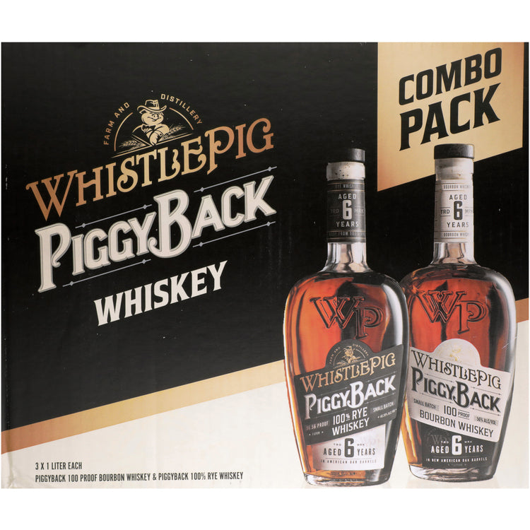 Whistlepig Piggyback In New American Oak Barrels Combo 3 Each Rye 6 Yr - 1.0L