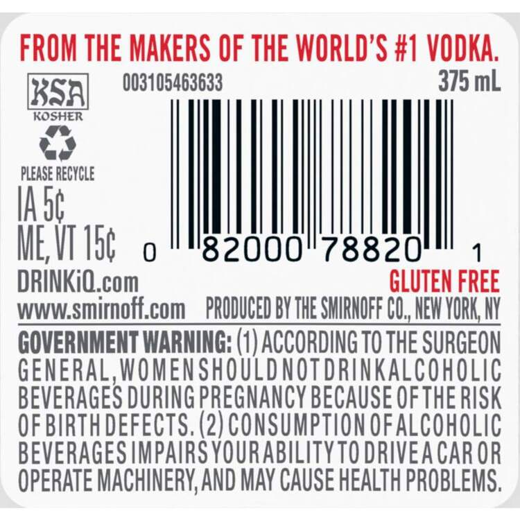 Smirnoff Orange Flavored Vodka 60 - 375ML