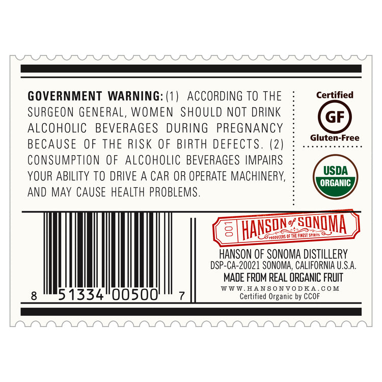 Hanson Of Sonoma Habanero Flavored Vodka Small Batch Limited Release 8 - 750ML