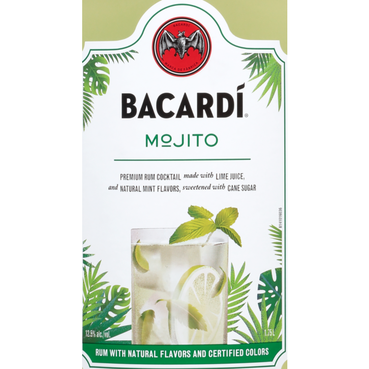 Bacardi Mojito Classic Cocktails 25 - 1.75L - Front Label