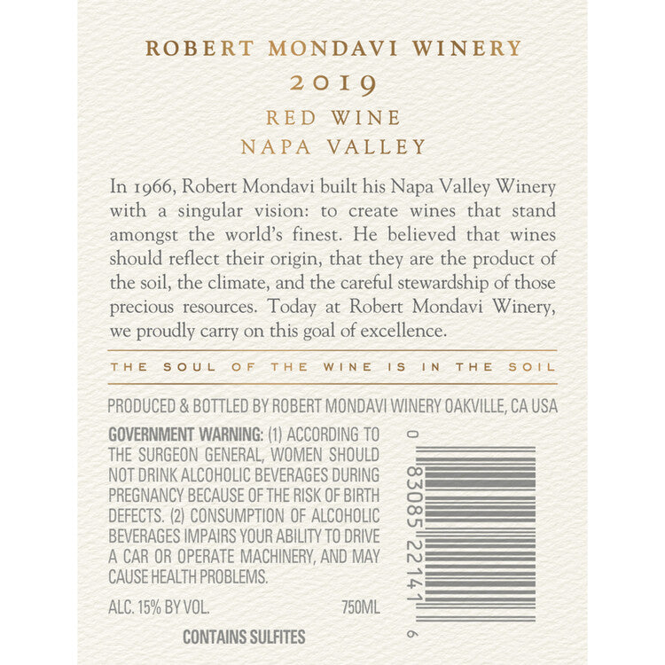 Robert Mondavi Winery Red Blend Napa Valley 2019 - 750ML