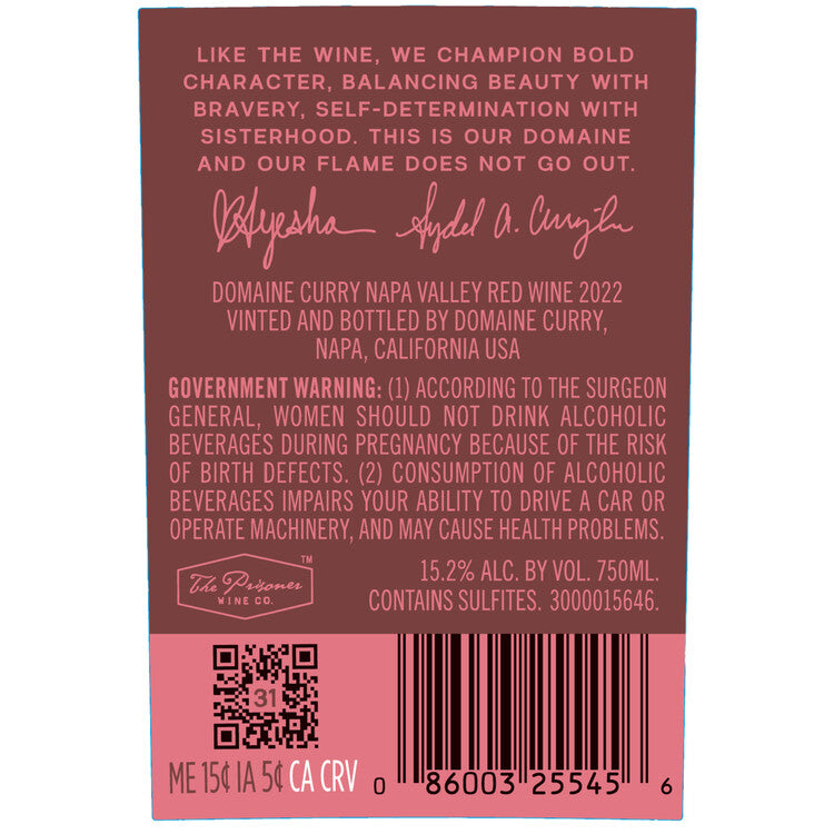 Domaine Curry Red Wine Founders Blend Napa Valley 2021 - 750ML