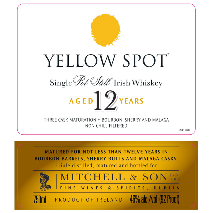 Yellow Spot Single Pot Still Irish Whiskey 12 Yr 92 - 750ML