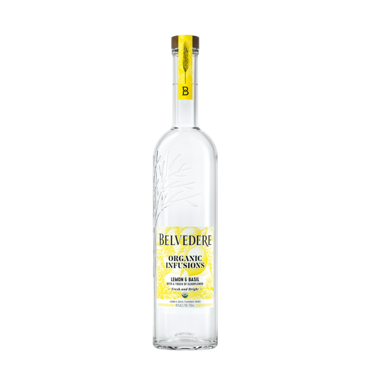 Belvedere Organic Infusions Lemon & Basil Flavored Vodka 80 - 750ML - Front