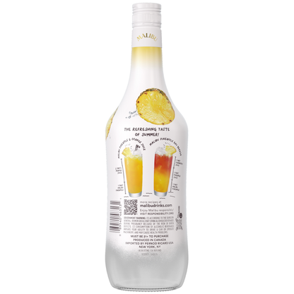 Malibu Pineapple Flavored Rum 42 - 750ML - Back