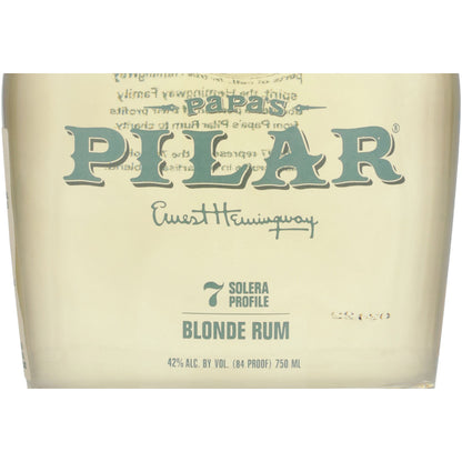Papa's Pilar Blonde Rum 7 Solera Profile 84 - 750ML - Front Label