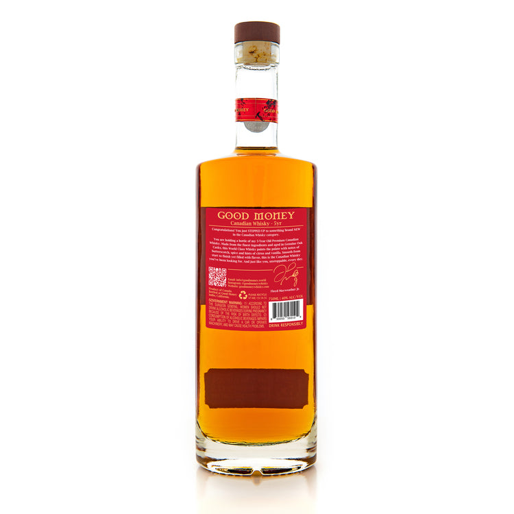 Good Money Canadian Whisky Aged In American Oak Barrels Lot 50 5 Yr 80 - 750ML