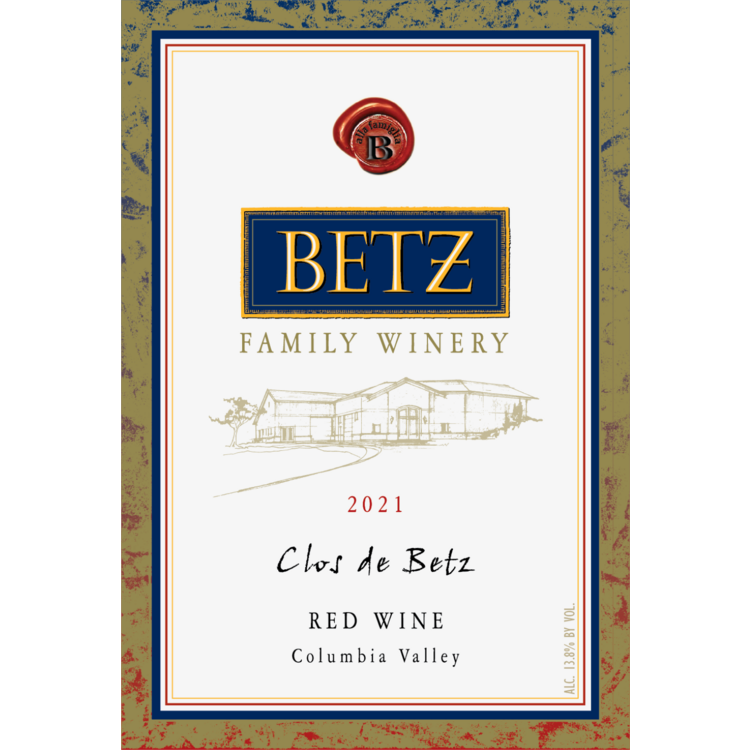 Betz Family Winery Red Wine Clos De Betz Columbia Valley 2021 - 750ML - Front Label