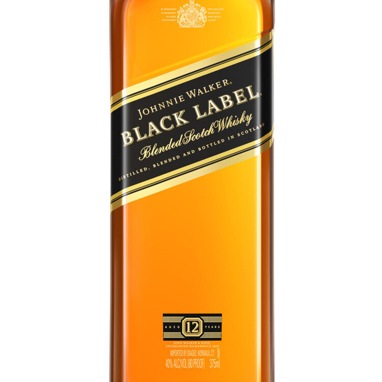 Johnnie Walker Blended Scotch Black Label 12 Yr 80 - 375ML - Front Label