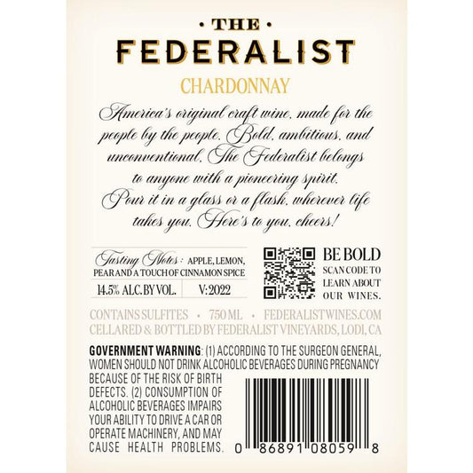 The Federalist Chardonnay Santa Barbara County - 750ML - Back