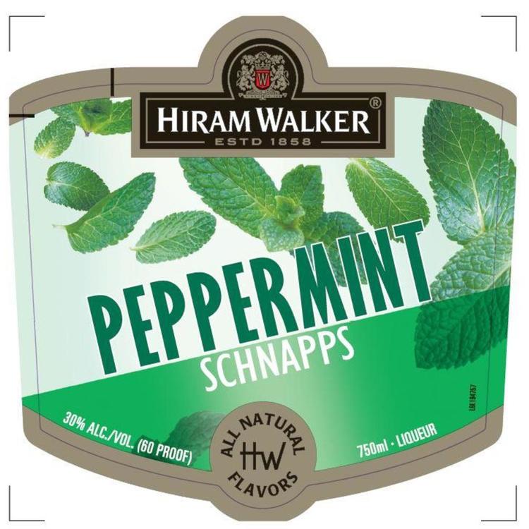 Hiram Walker Peppermint Schnapps 60 - 375ML - Front Label