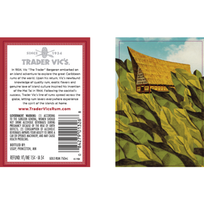 Trader Vic's Gold Rum 80 - 750ML - Back Label