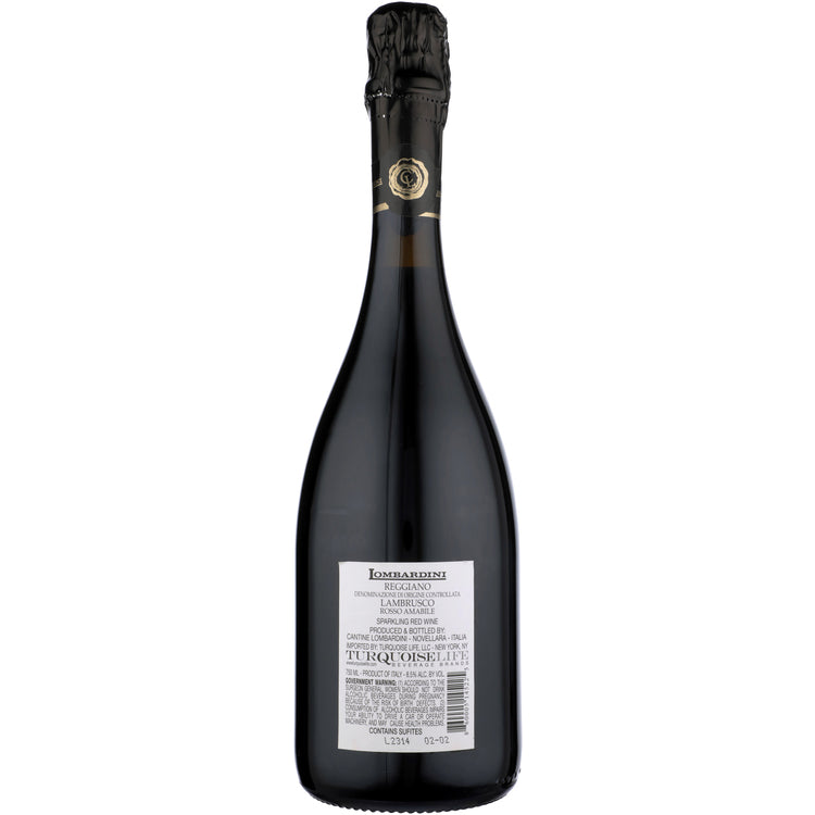 Lombardini Lambrusco Secco C'Era Una Volta Reggiano - 750ML - Back