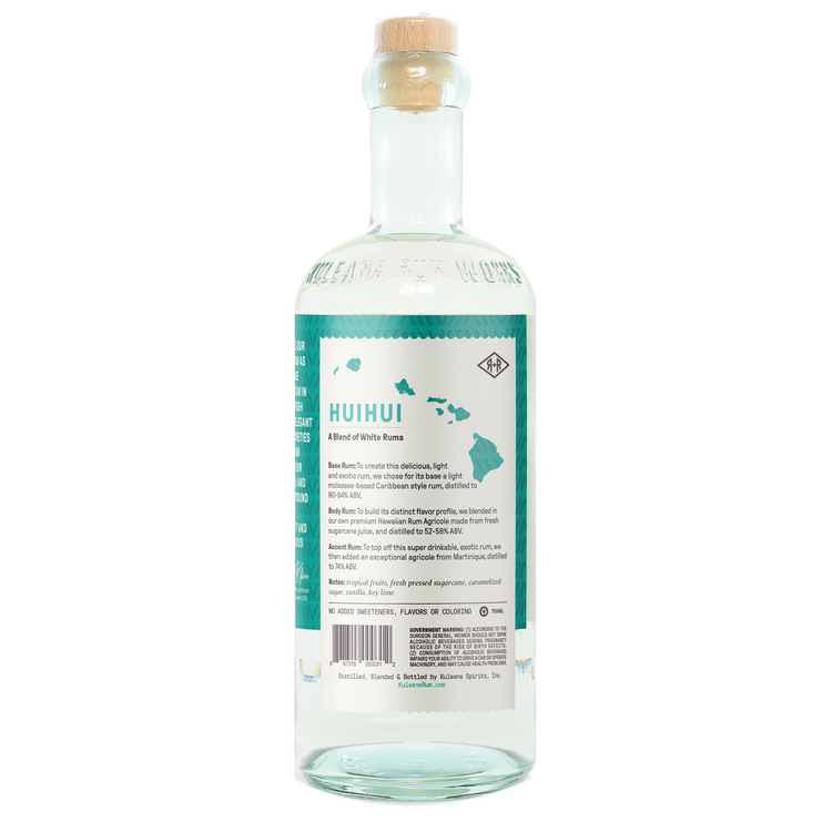 Kuleana Rum Works White Rum Huihui 80 - 750ML - Back