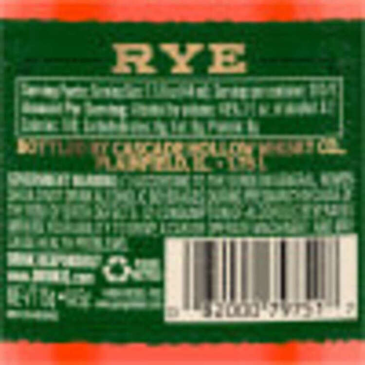 George Dickel Rye Whiskey 90 - 1.75L - Back Label