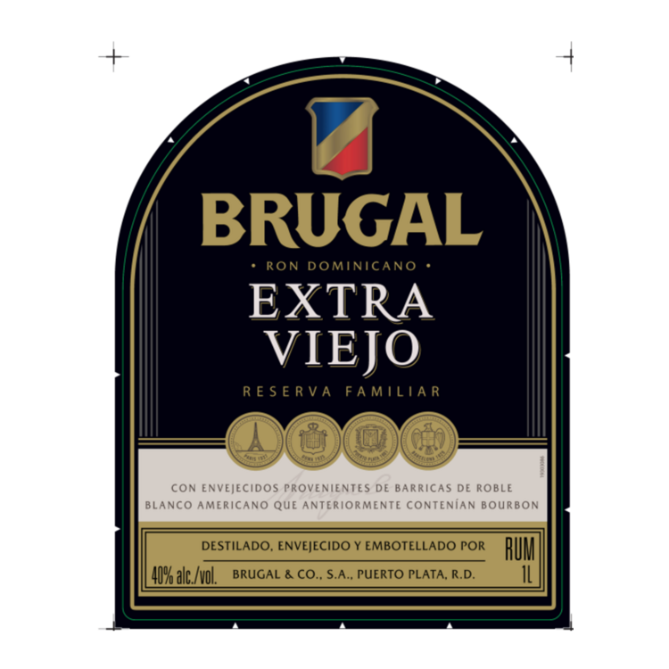 Brugal Aged Rum Extra Viejo 80 - 1.0L - Front Label
