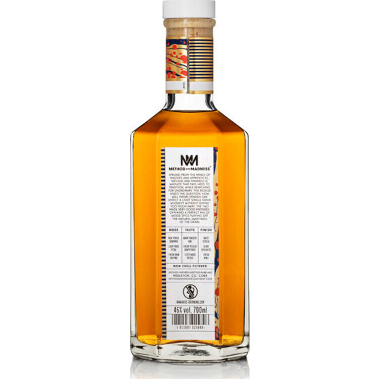 Method And Madness Single Grain Irish Whiskey Finished In Virgin Spani - 700ML - Back