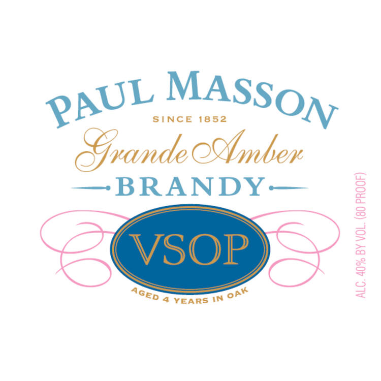 Paul Masson Brandy Grande Amber Vsop 4 Yr 80 - 375ML - Front Label
