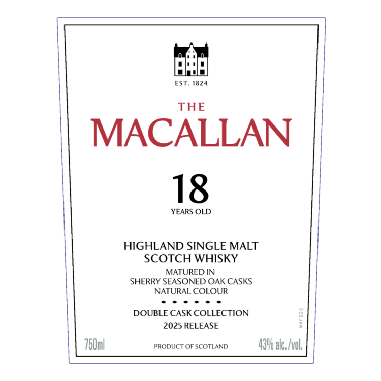 The Macallan Single Malt Scotch Double Cask 18 Yr 86 - 750ML - Front Label