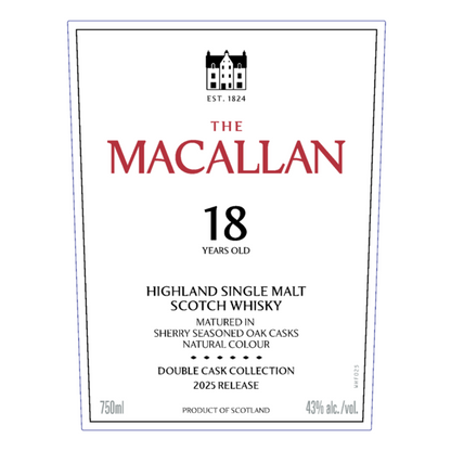 The Macallan Single Malt Scotch Double Cask 18 Yr 86 - 750ML - Front Label