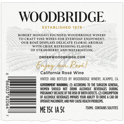 Woodbridge Rose Wine California - 750ML - Back Label