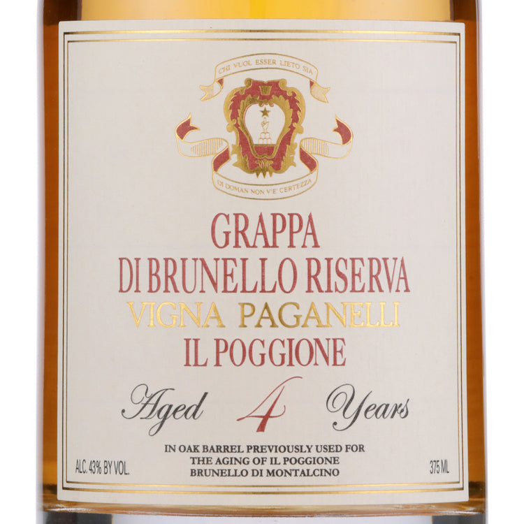 Il Poggione Grappa Brunello Di Montalcino Riserva 4 Yr 86 - 375ML
