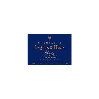 Legras & Haas Champagne Brut Blanc De Blancs Millesime Grand Cru 2015 - 750ML - Front Label