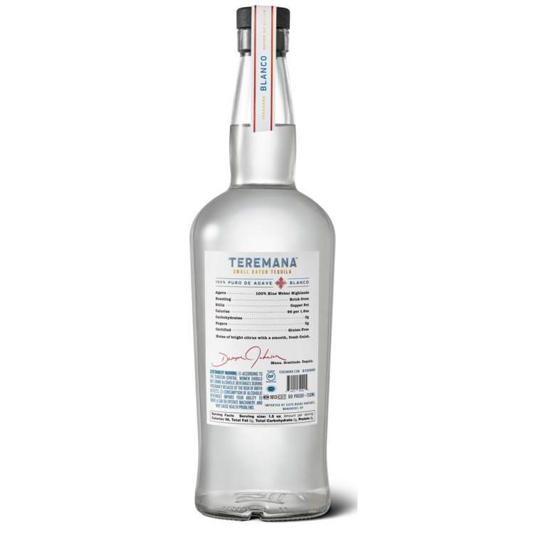 Teremana Tequila Blanco Small Batch 80 - 750ML - Back