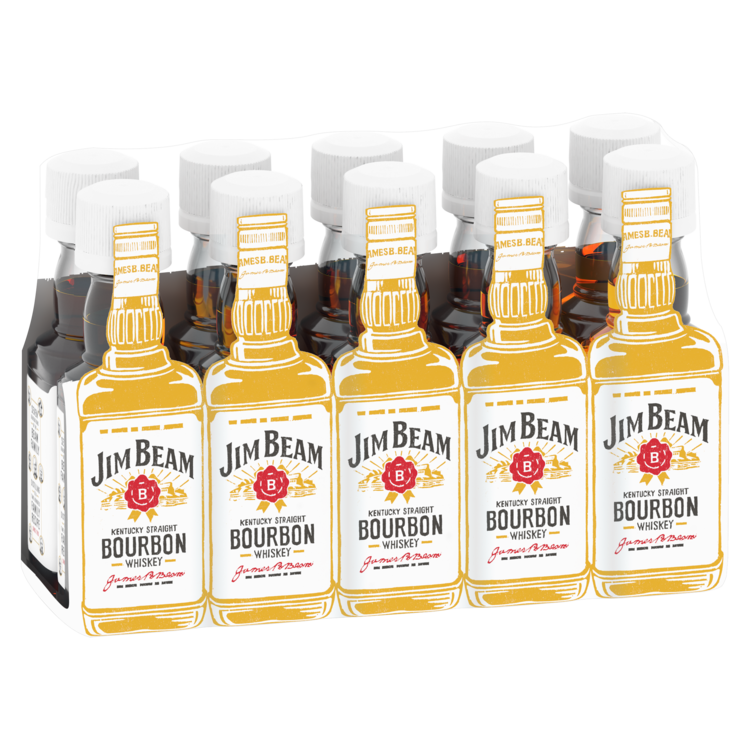 Jim Beam Straight Bourbon White Label 4 Yr 80 Wrap - 50ML - Front Label