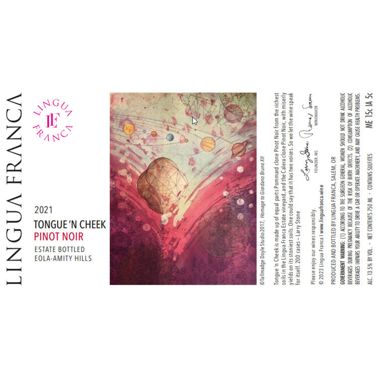 Lingua Franca Pinot Noir Tongue 'N Cheek Eola Amity Hills 2021 - 750ML