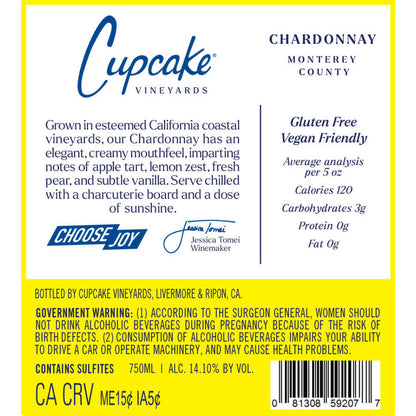 Cupcake Vineyards Chardonnay Monterey County - 750ML - Back