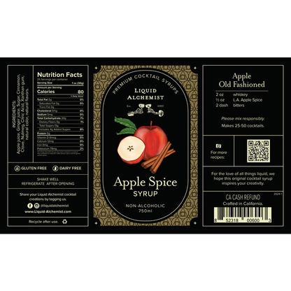 Liquid Alchemist Apple Spice Syrup - 750ML - Front Label