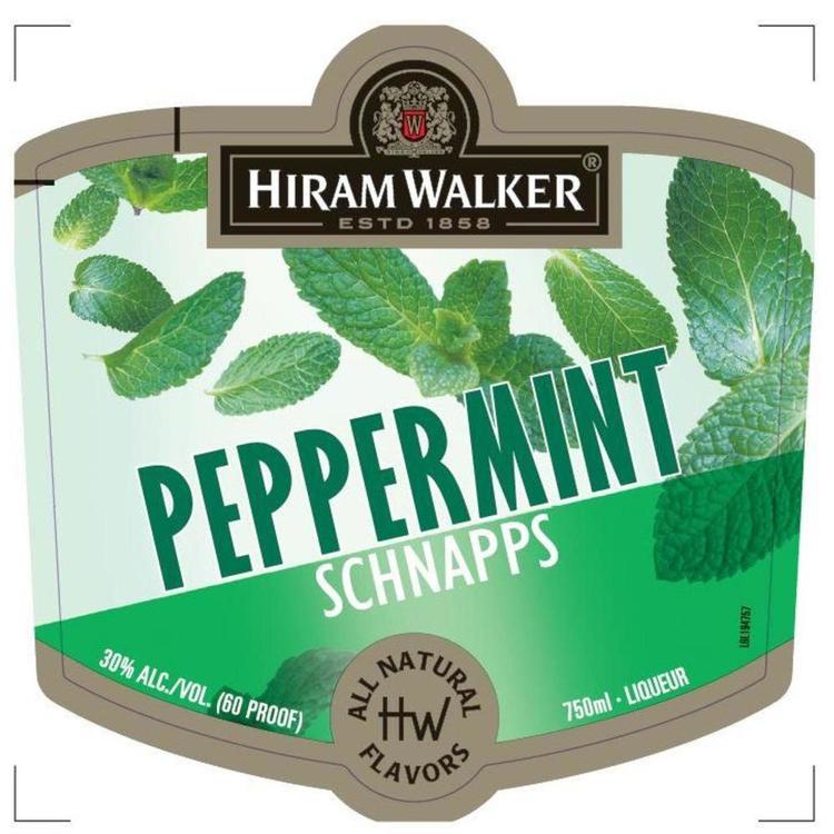 Hiram Walker Peppermint Schnapps 60 - 50ML - Front Label