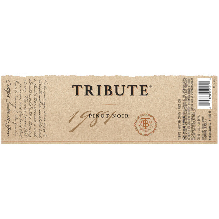 Tribute Pinot Noir Monterey County - 750ML - Back Label